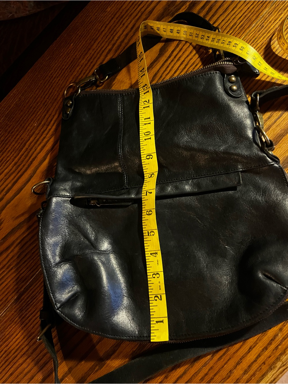 Bed Stu Tahiti Black Leather Cobbler Bohemian Fold Over Crossbody/Hand Bag - Picture 16 of 16